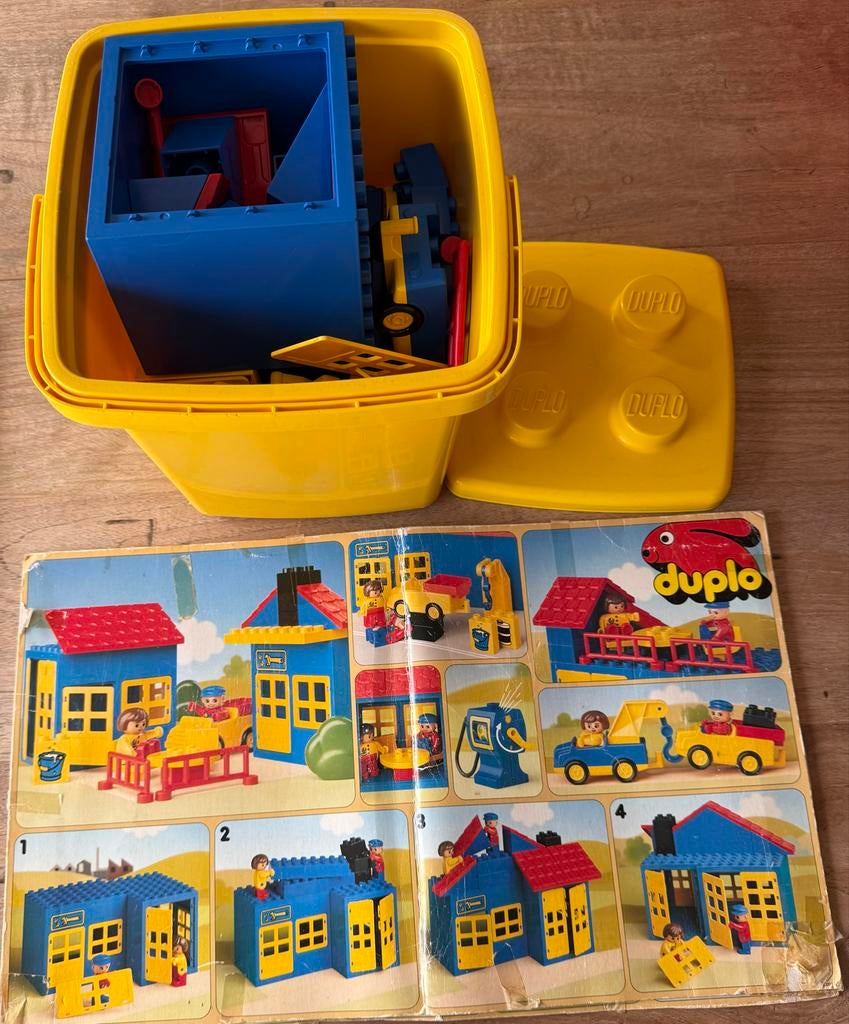 Duplo garage met gele emmer, Ophalen of Verzenden, Gebruikt, Complete set, Duplo