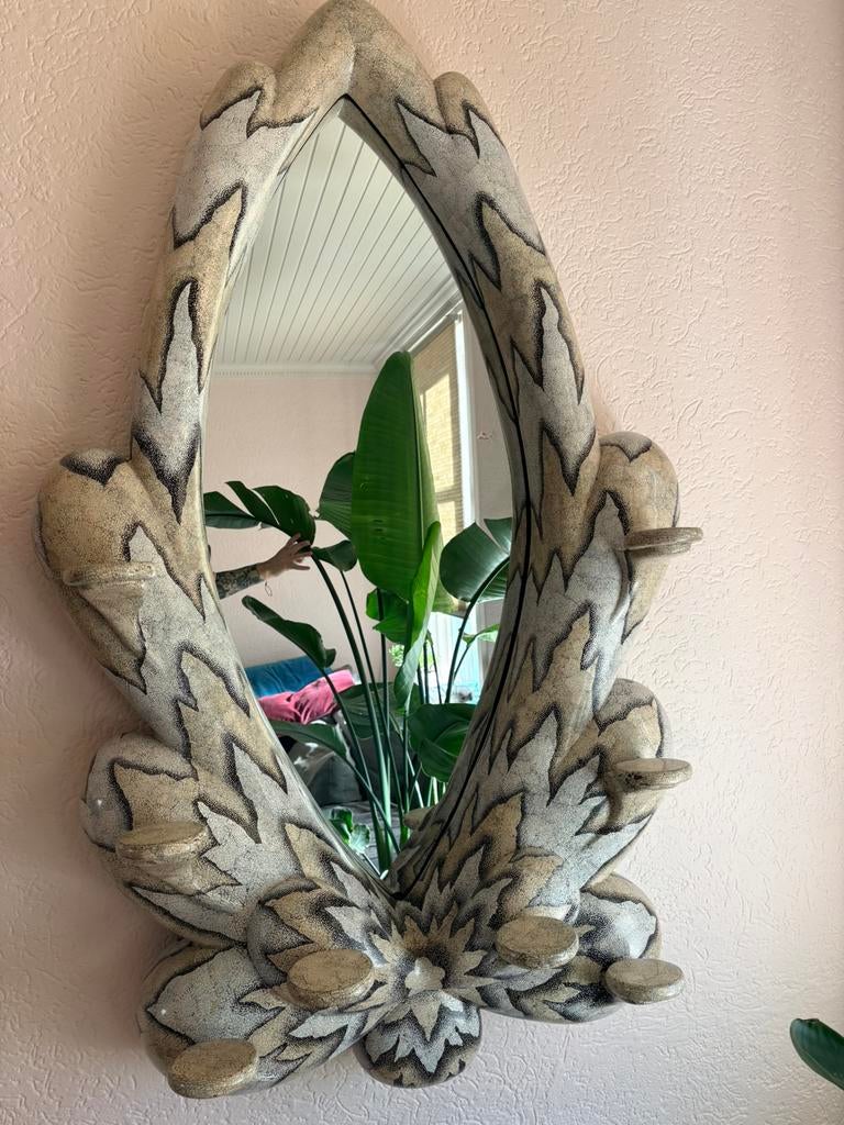 Prachtige spiegel, Ophalen, Zo goed als nieuw, 75 tot 100 cm, Minder dan 100 cm