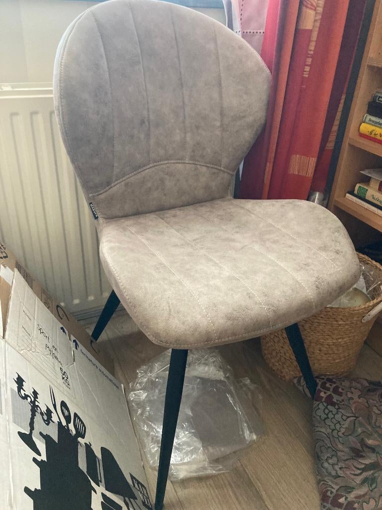 Eetkamerstoel, Huis en Inrichting, Stoelen, Ophalen, Zo goed als nieuw, Grijs, Eén