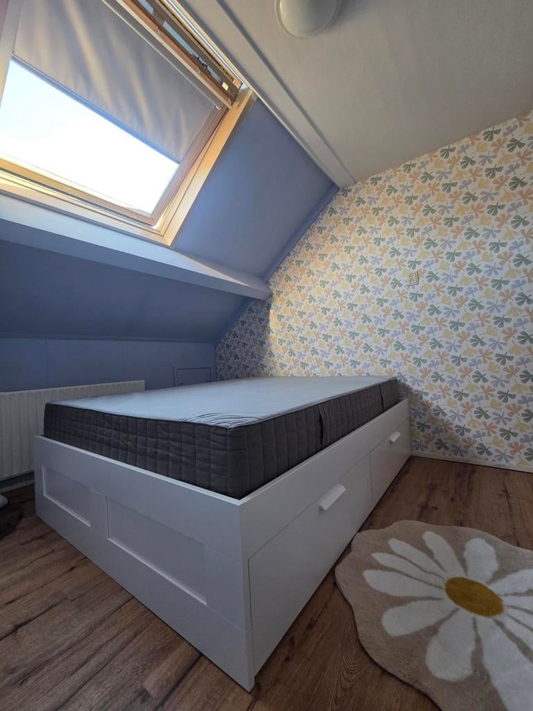 Ikea Brimnes bed, Ophalen, Gebruikt, Wit, Tweepersoons