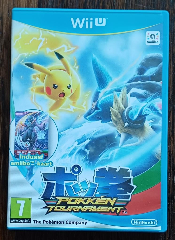 Pokkén Tournament Wii U (incl. Shadow Mewtwo amiibo-kaart), Vechten, 2 spelers, Ophalen of Verzenden, Zo goed als nieuw