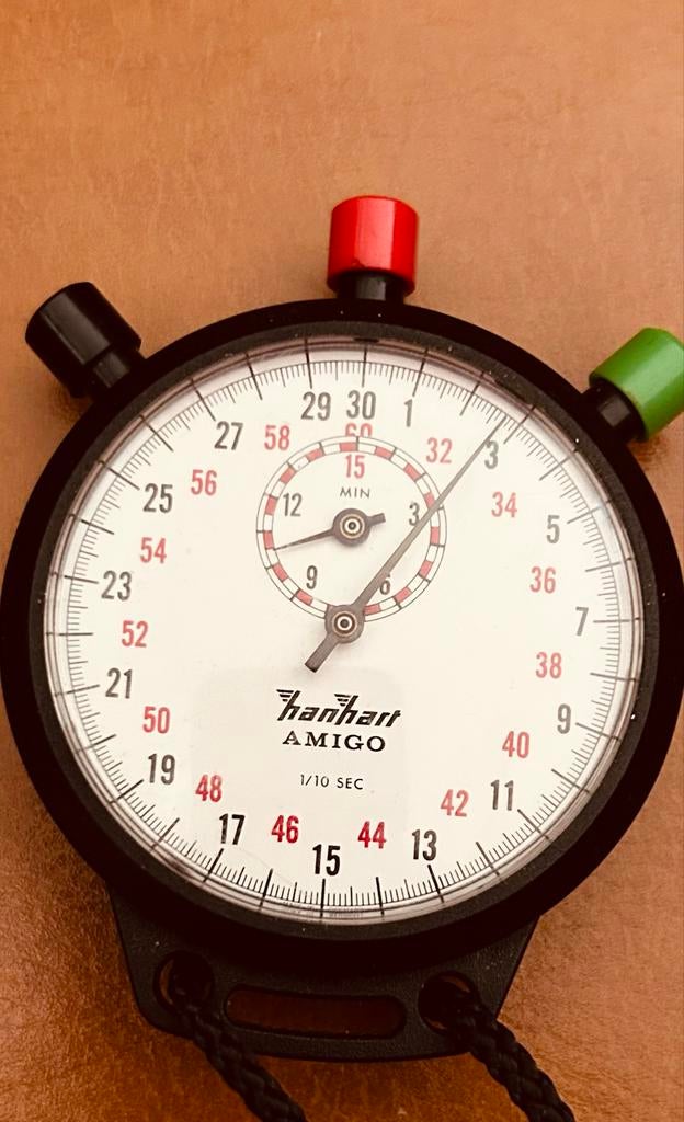 Originele Hanhart Amigo Stopwatch - Vintage Tijdwaarneming, Ophalen of Verzenden