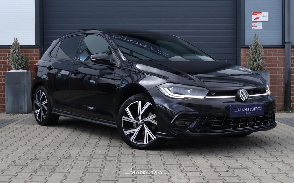 Volkswagen POLO 1.0 TSI R-Line PANO LED DSG STOELVERWARMING, Auto's, Stof, Gebruikt, Euro 6, Zwart