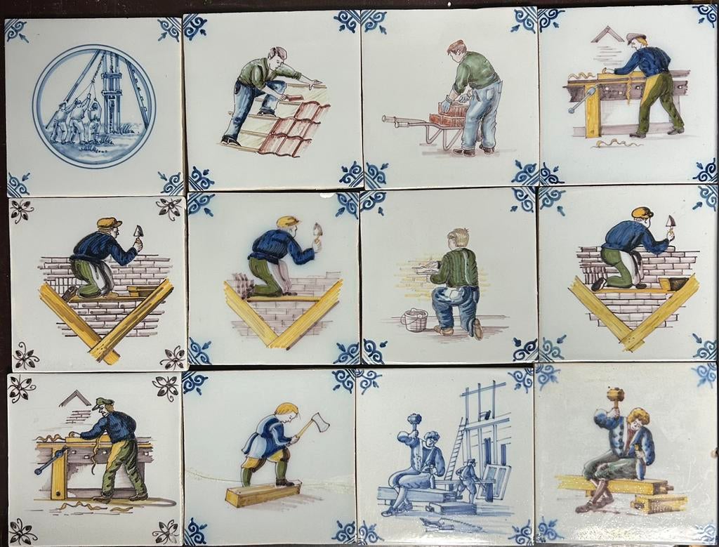 Authentieke afbeeldingen op Friese tegeltjes ca13x13 cm, Ophalen of Verzenden