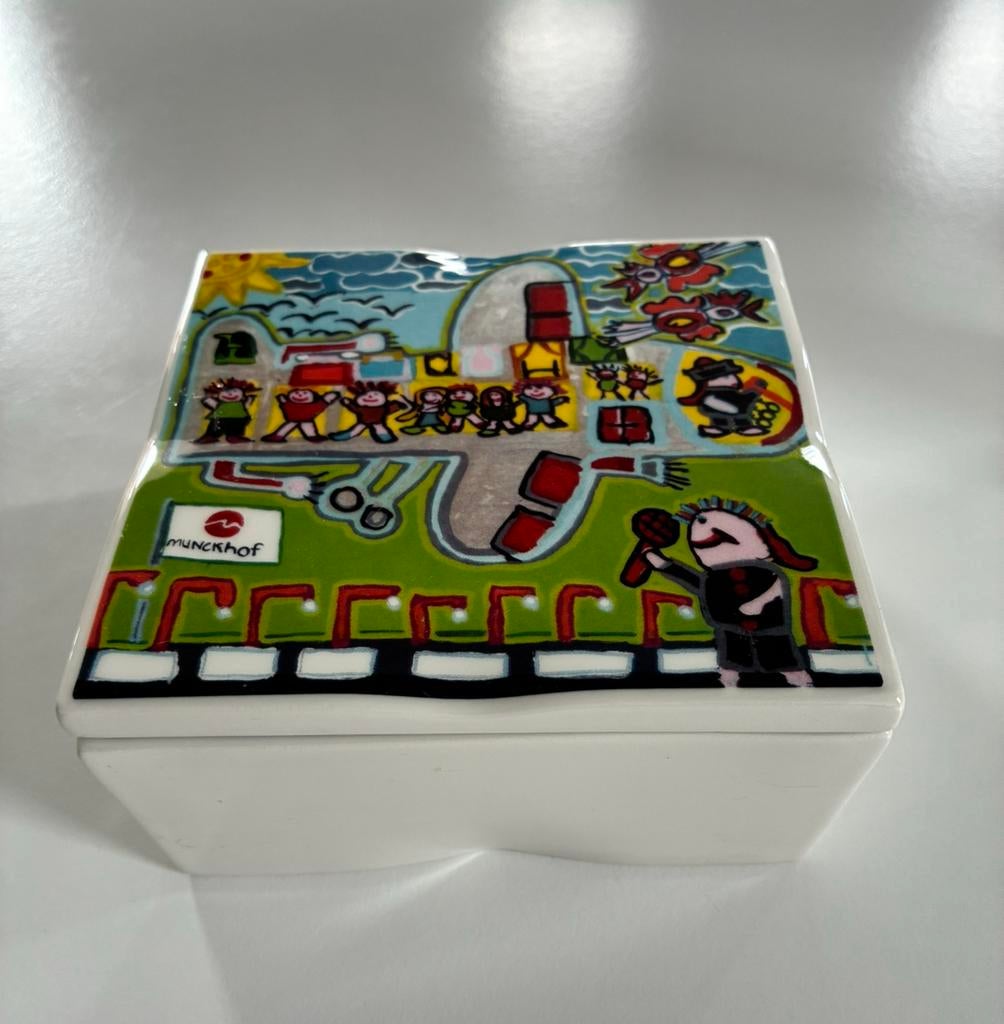 Fraai gedecoreerde keramiek snoep/doosje., Verzamelen, Merken en Reclamevoorwerpen, Ophalen of Verzenden, Nieuw, Gebruiksvoorwerp