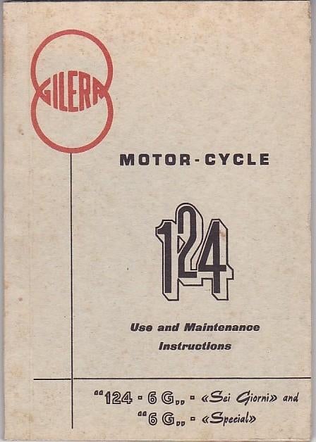 Gilera 125 cc Sei Giorni motor handleiding engels, Ophalen of Verzenden, Overige merken