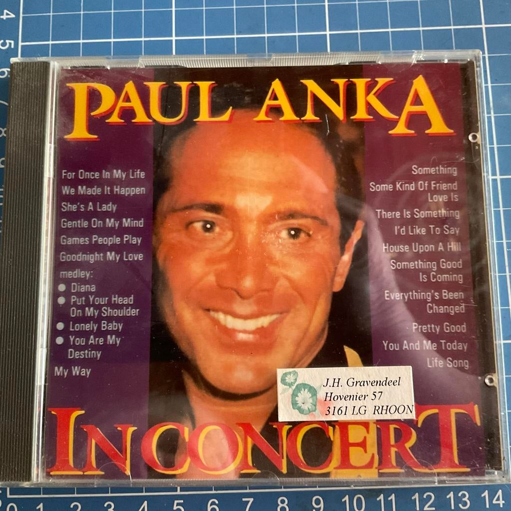 Cd paul anka in concert, Ophalen of Verzenden, Zo goed als nieuw