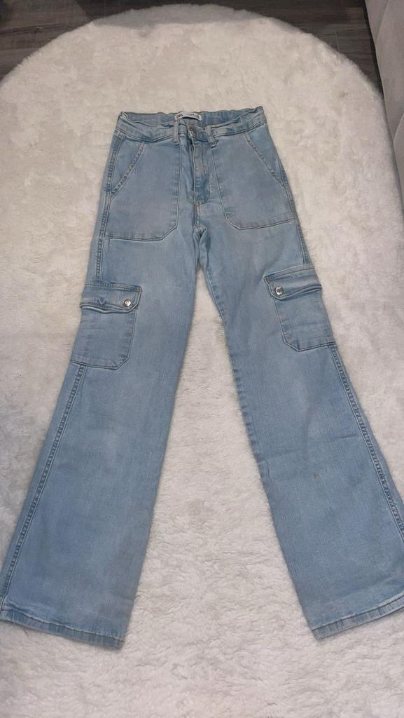 Zara Cargo Jeans Lichtblauw, Ophalen, Zo goed als nieuw, Blauw, Overige jeansmaten