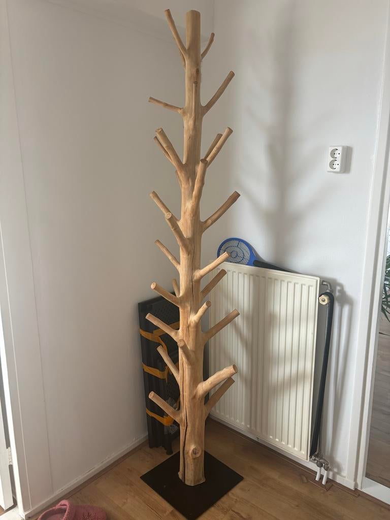 Unieke houten kapstok boom - 1,90m hoog (bieden), Ophalen, Zo goed als nieuw, Staande kapstok, 150 tot 200 cm