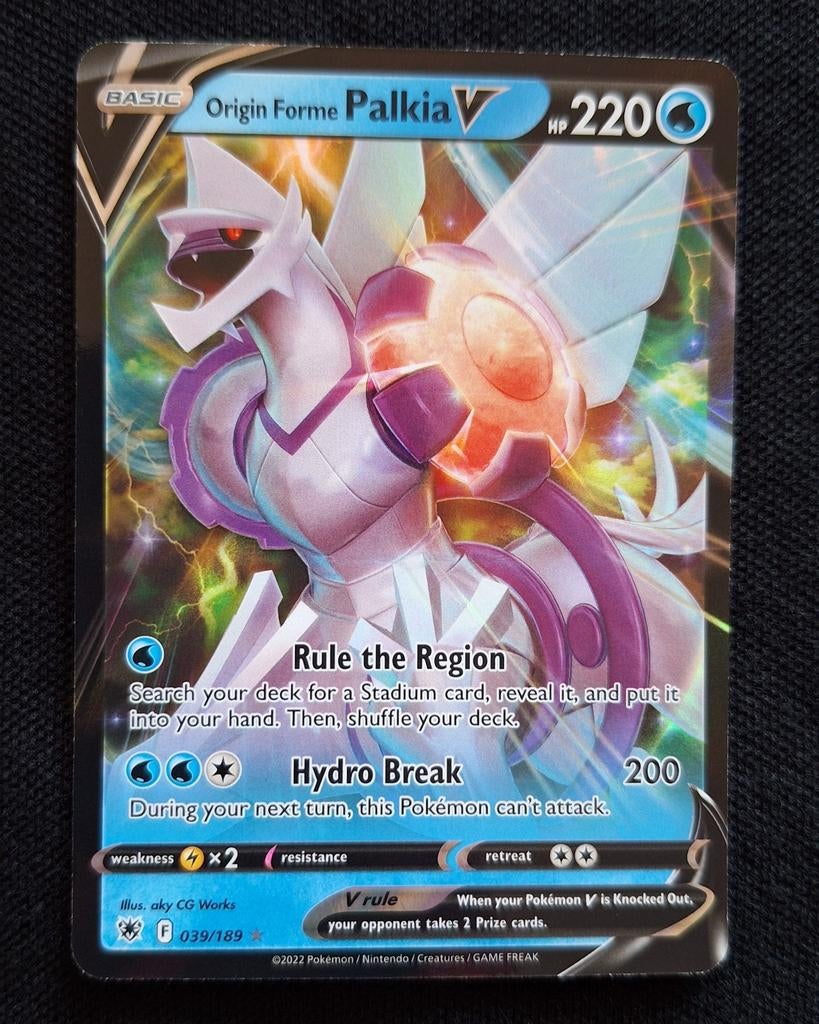 Pokémon Origin Forme Palkia V 039/189 Astral Radiance, Ophalen of Verzenden, Zo goed als nieuw, Losse kaart, Foil