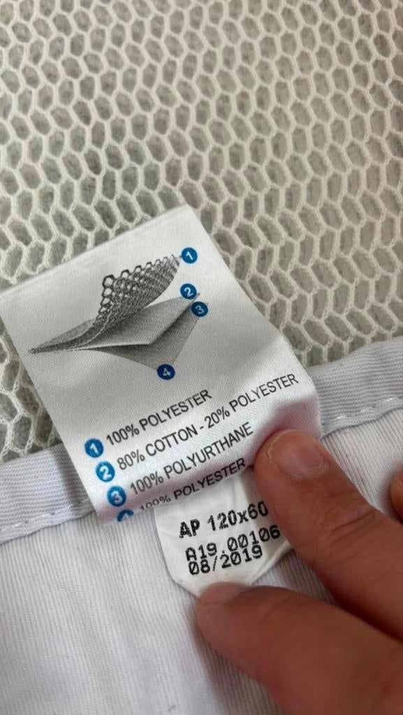 Aerosleep matrasbeschermer ledikant 120x60, Ophalen, Jongetje of Meisje, Wit, Overige typen