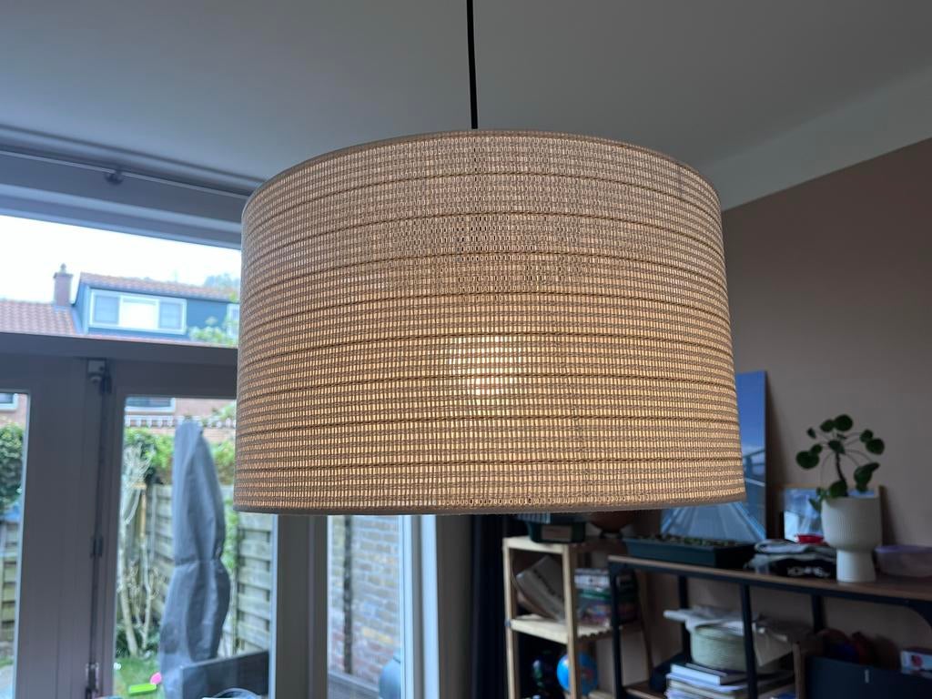 NOUS Living hanglamp - 40cm diameter, 22cm hoog, Ophalen, Japandi, Zo goed als nieuw, Stof