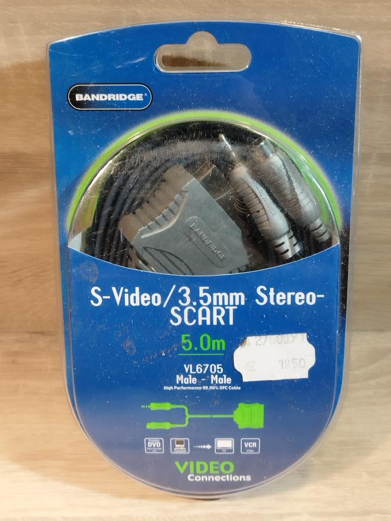 Bandridge S-Video/3.5mm Stereo-SCART Kabel 5.0m VL6705, Ophalen of Verzenden, Nieuw, 5 tot 10 meter, Scartkabel