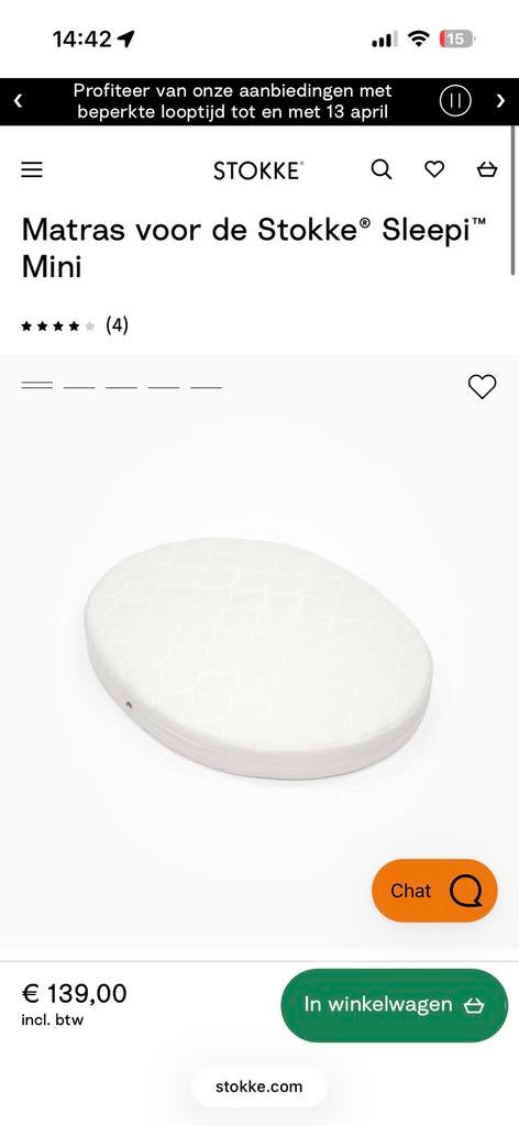 Stokke sleepi matras + downsizing, Ophalen of Verzenden, Nieuw, Ledikant