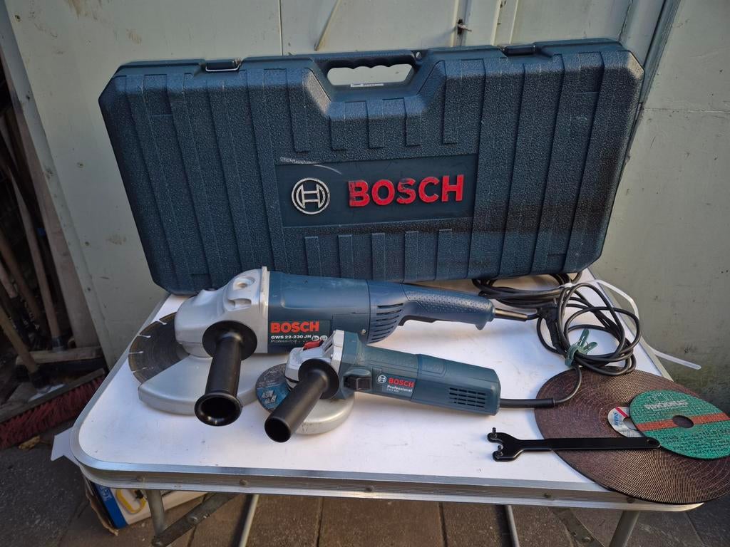 Bosch Haakse Slijpers Set: GWS 22-230 JH & GWS 7-115 E, Doe-het-zelf en Verbouw, Gereedschap | Slijpmachines, Ophalen