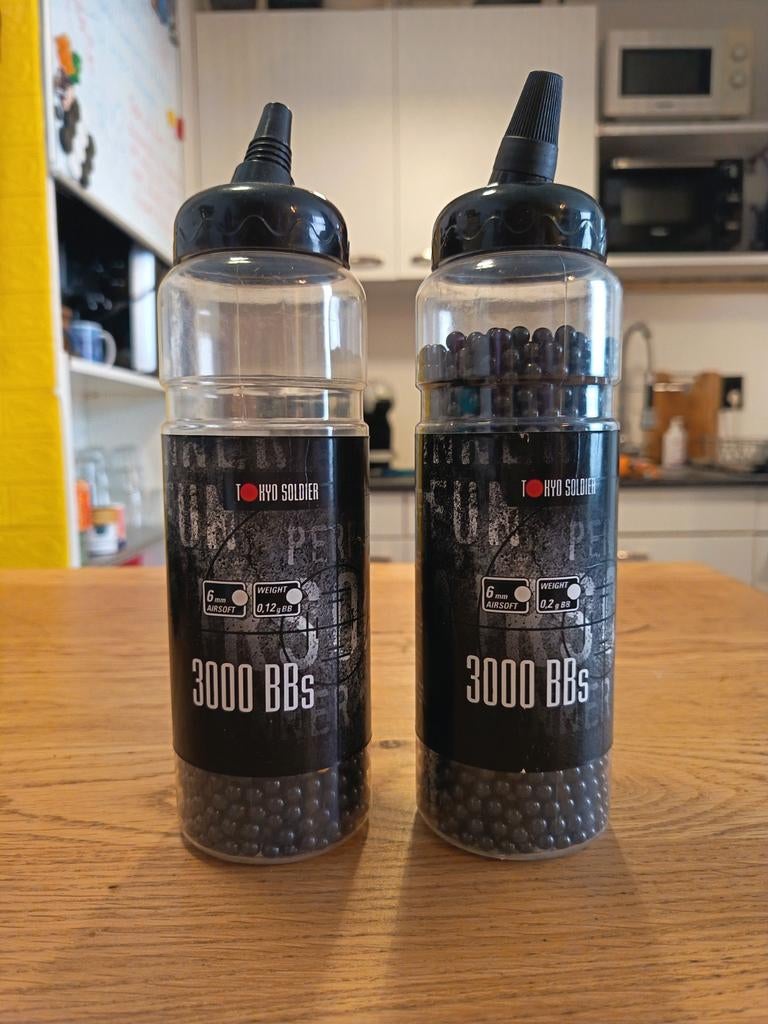 Tokyo Soldier Airsoft BB's - 6mm, 0.12g & 0.2g (3000 st), Ophalen of Verzenden, Zo goed als nieuw
