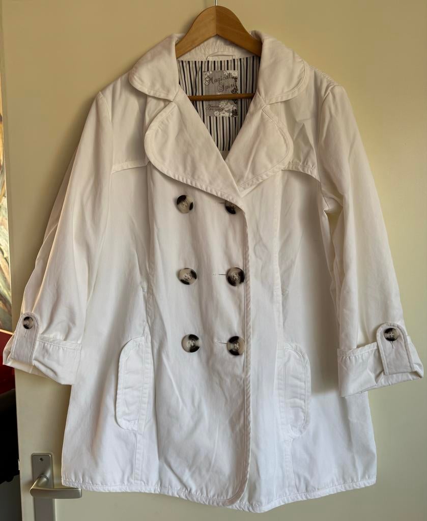 Witte zomerjas Jessica maat L, Kleding | Dames, Jassen | Zomer, Verzenden, Zo goed als nieuw, Maat 46/48 (XL) of groter, Wit