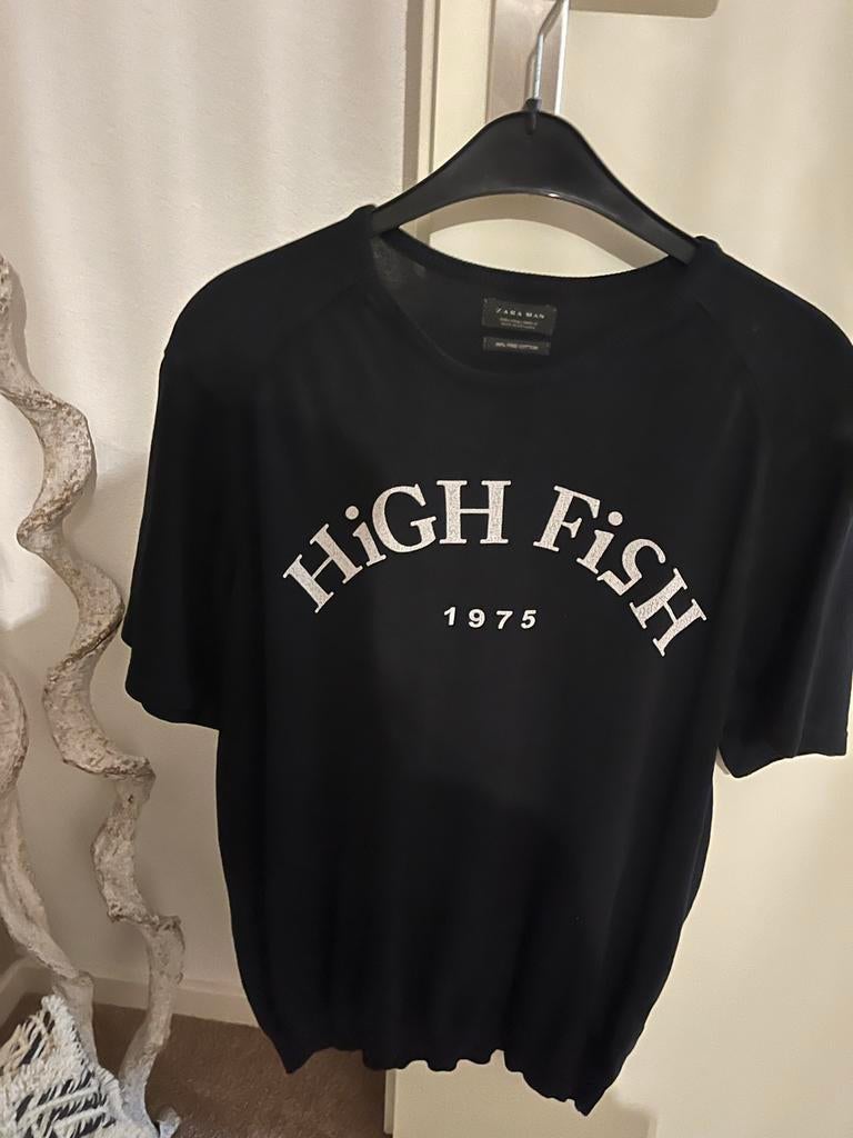 Zara Men Zwart T-shirt Maat L Katoen, Ophalen of Verzenden, Zo goed als nieuw, Maat 52/54 (L), Zwart