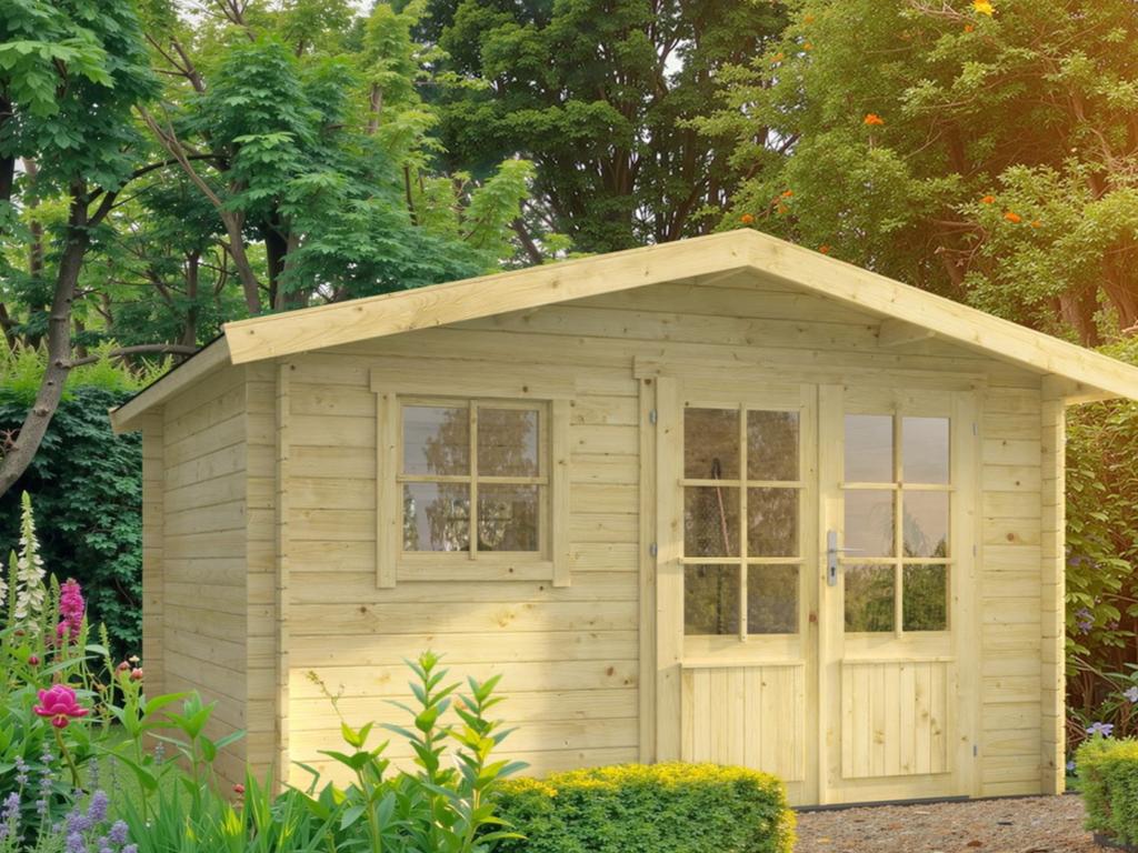 Tuinhuis houtdikte 28mm incl plaatsen.en gratis dakgoot, Tuin en Terras, Tuinhuizen, Zo goed als nieuw, Ophalen