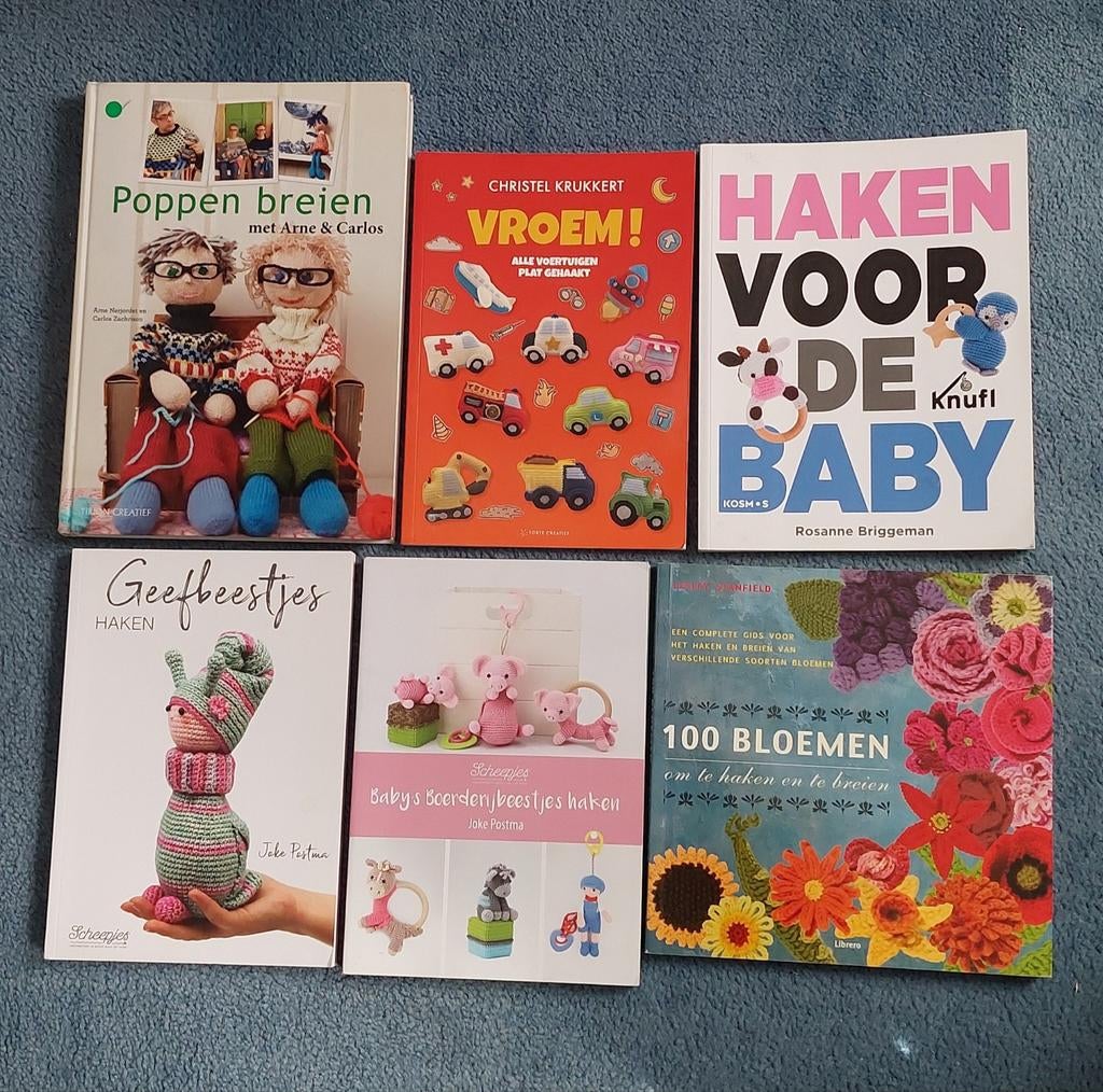 6 haakboeken o.a. Cristel Krukkert, Joke Postma, Ophalen of Verzenden, Haken, Patroon of Boek