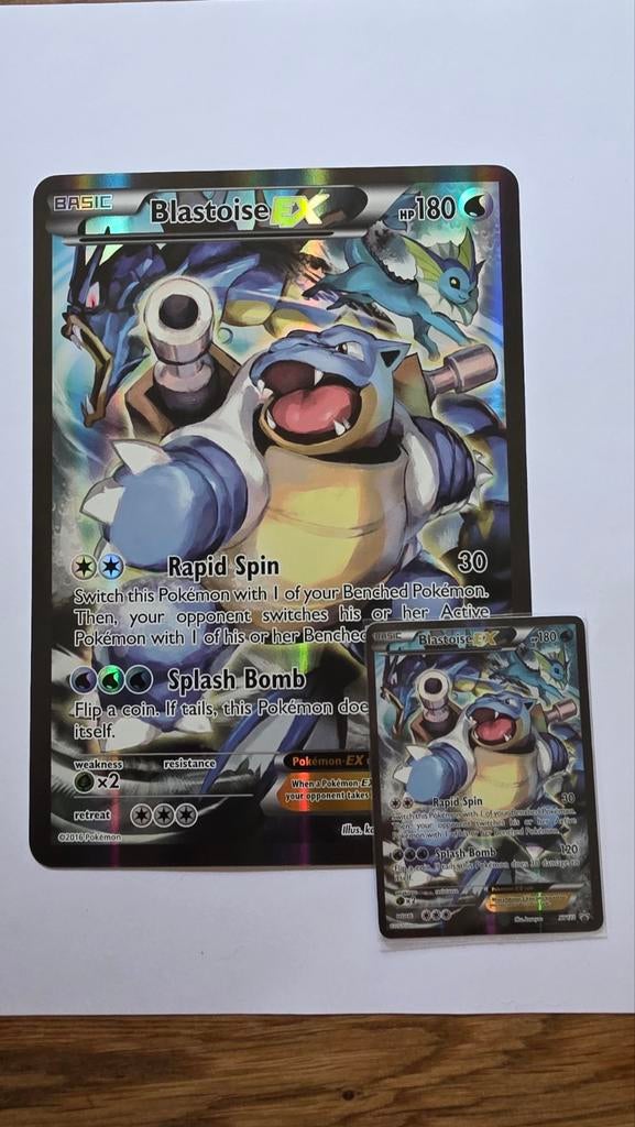 Blastoise EX XY122 Jumbo en normale promo kaart, Hobby en Vrije tijd, Verzamelkaartspellen | Pokémon, Ophalen of Verzenden, Zo goed als nieuw