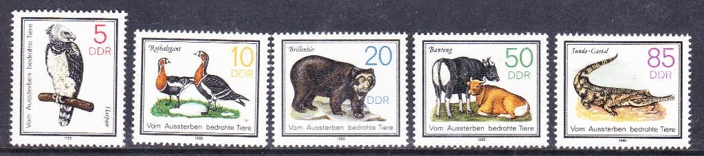 ddr 1985 pf mi 2952 - 2956 dieren vogels, Ophalen of Verzenden, DDR, Postfris