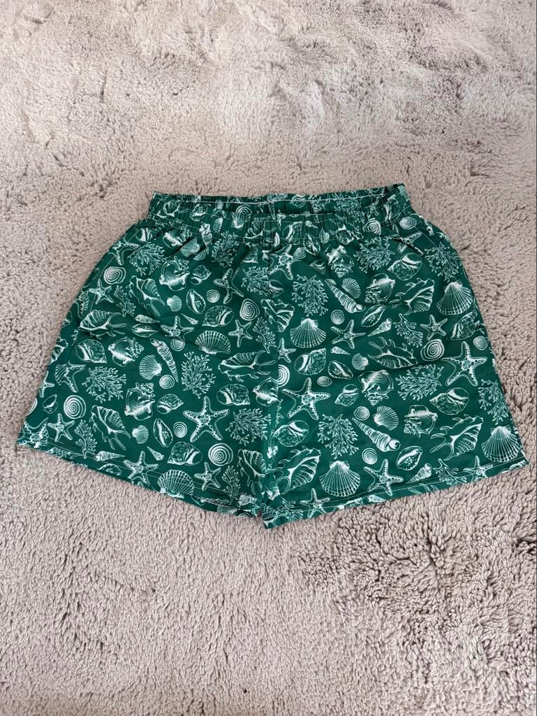 Topway 1971 Groene Zwemshort met Schelpen Maat M, Ophalen of Verzenden, Maat 48/50 (M), Groen, Zwemshort