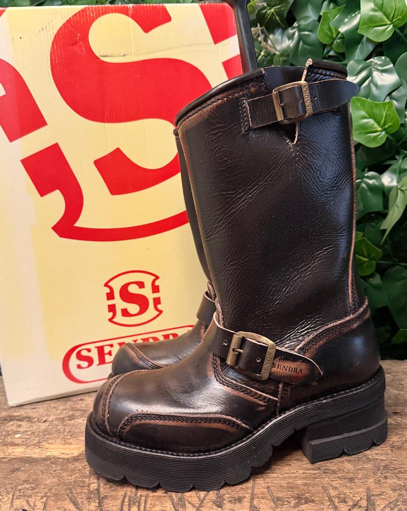 geweldig mooie vintage biker boots van Sendra maat 39