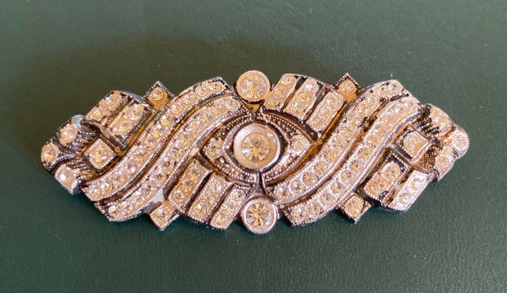 Art deco broche 6 cm, Sieraden, Tassen en Uiterlijk, Broches, Overige materialen, 4 tot 7 cm, Gebruikt, Ophalen of Verzenden