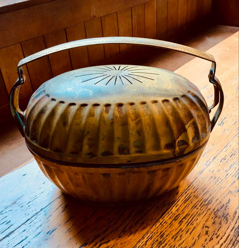 Vintage Metawa theemuts van tin met gratis theepot, Ophalen of Verzenden