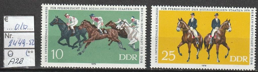 DDR Congres Paardenfokkerij Michel 2449-50 Nr.A28p, Verzenden, DDR, Postfris