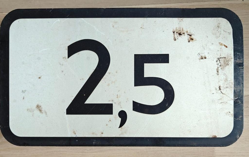 Origineel km bord emplacement Lunetten (km 2,5), Verzamelen, Ophalen of Verzenden, Gebruikt, Trein, Overige typen