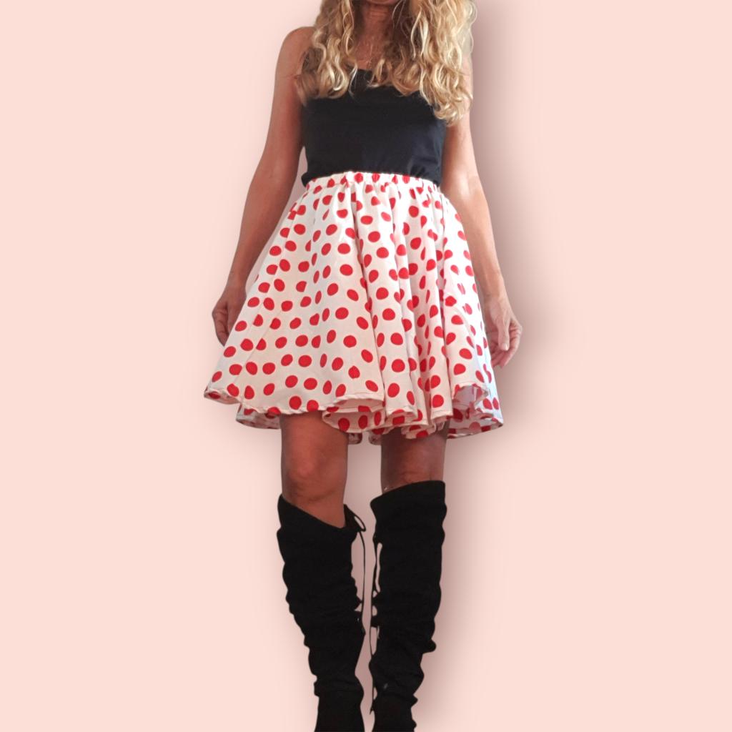 Polkadot rock n roll rockabilly 50s feest rokje recycled, -, -, Nieuw, Ophalen of Verzenden