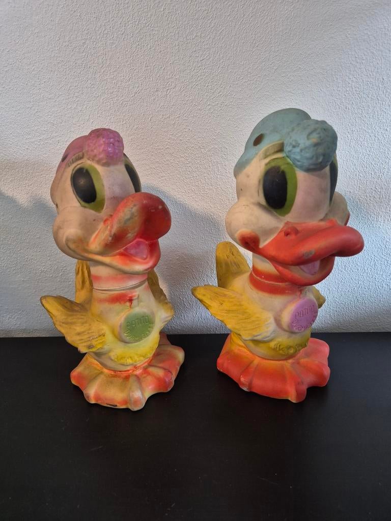 Vintage rubberen eendjes, set van 2, Ophalen of Verzenden, Gebruikt