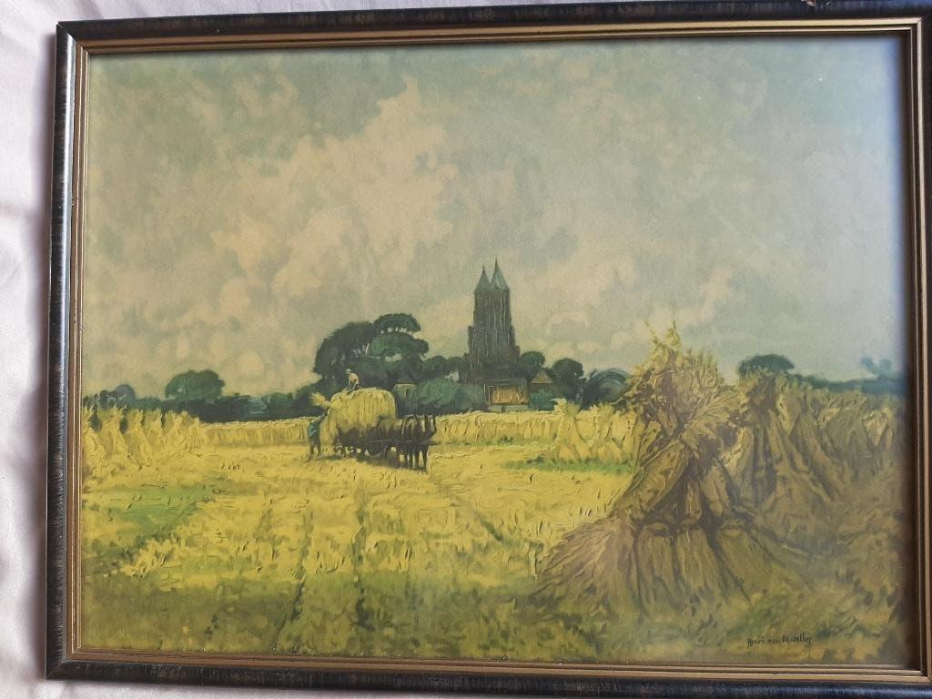 reproductie schilderij Henri van os-Pelhez, Huis en Inrichting, Woonaccessoires | Schilderijen, Tekeningen en Foto's, Gebruikt