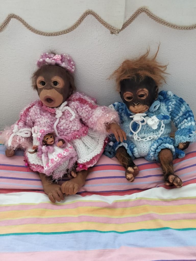 Orginele Aston Drake aapjes geheel compleet, Verzamelen, Poppen, Verzenden, Zo goed als nieuw, Pop, Levensecht of Reborn