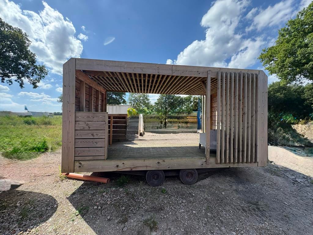 Mobiele Lounge/Terrasoverkapping  - Hardhout & Vlonder, Tuin en Terras, Ophalen, Overige typen, Zonder ramen, 500 cm of meer