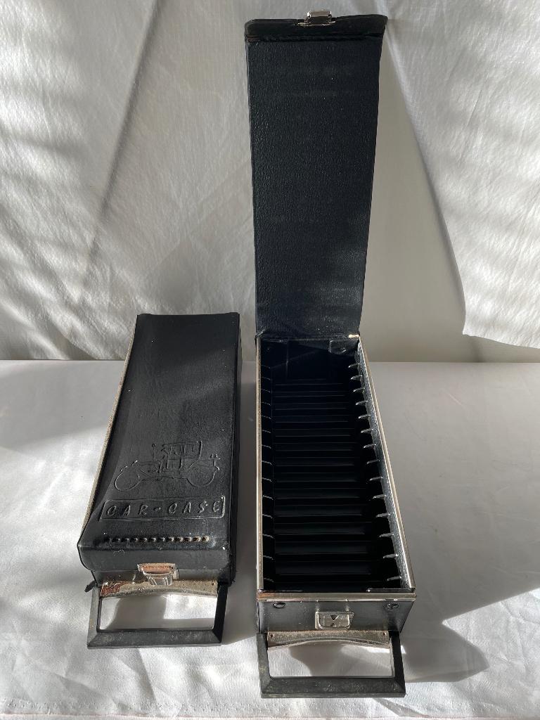 Vintage cassettekoffer 2 x  Car-Case, Cd's en Dvd's, Cassettebandjes, Gebruikt, 2 t/m 25 bandjes, Overige genres, Ophalen of Verzenden