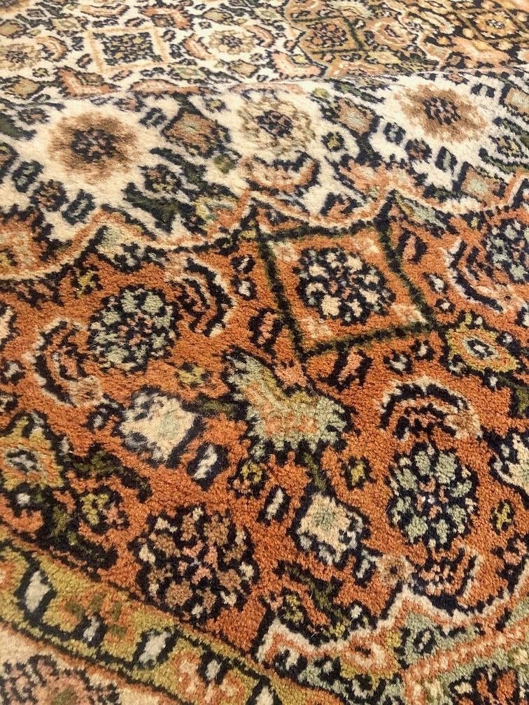 Perzisch tapijt handgeknoopt Bidjar Herati Oosters, Gebruikt, 200 cm of meer, Ophalen of Verzenden, Rechthoekig