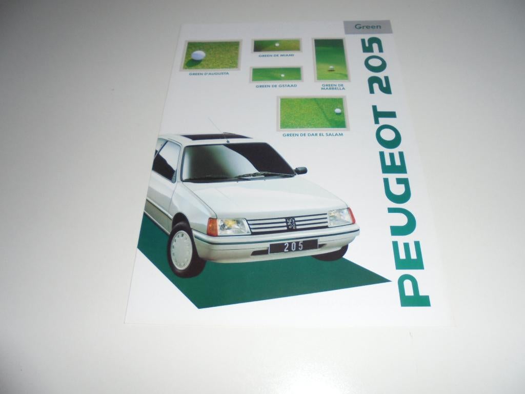 leaflet Peugeot 205 Green  1988, Ophalen of Verzenden, Nieuw, Peugeot
