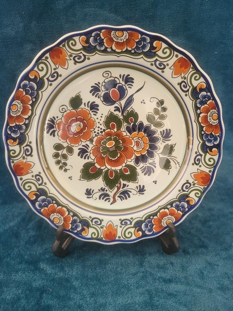 Delfts Polychroom Wandbord - Handwerk - Ø 22,5 cm, Antiek en Kunst, Ophalen