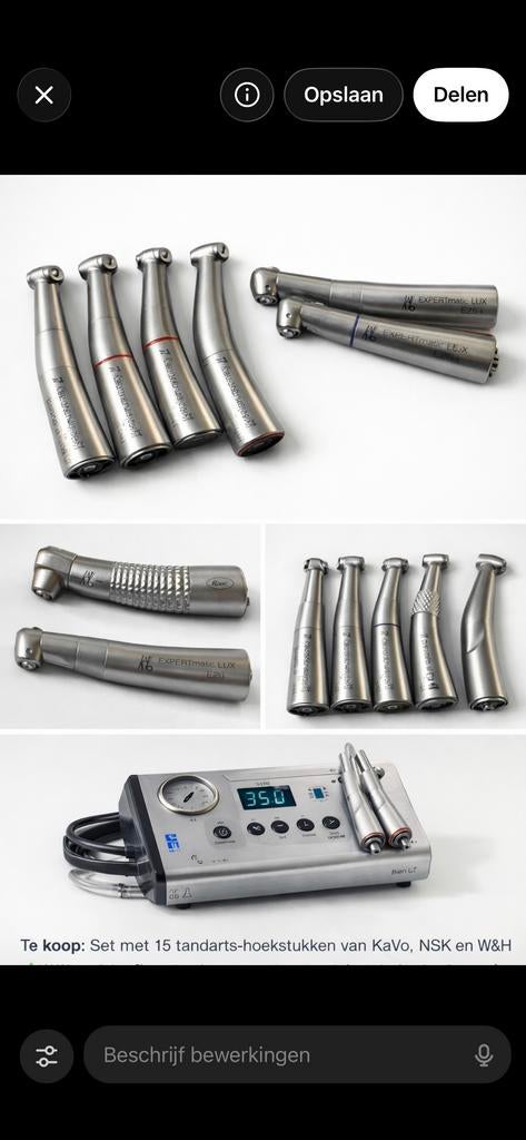Tandarts handstukken KaVo NSK W&H, Ophalen of Verzenden, Zo goed als nieuw