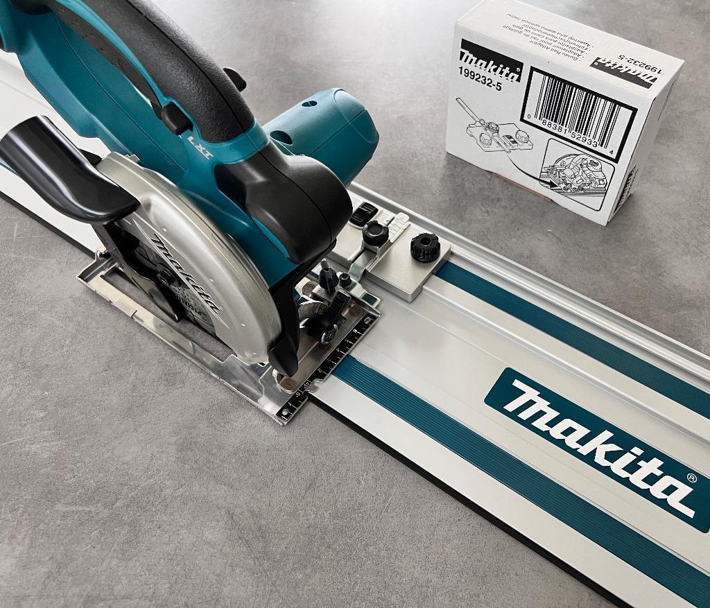 MAKITA 18V ACCU INVALZAAG +GELEIDER +ADAPTER LXT CIRKELZAAG, Ophalen of Verzenden, Nieuw, Overige materialen, 20 tot 50 mm