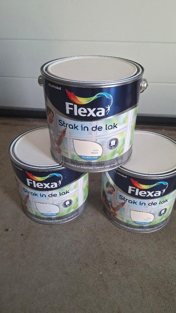 Partij Flexa Strak in de lak verf. RAL 9001, ., Wit, Nieuw, Ophalen of Verzenden