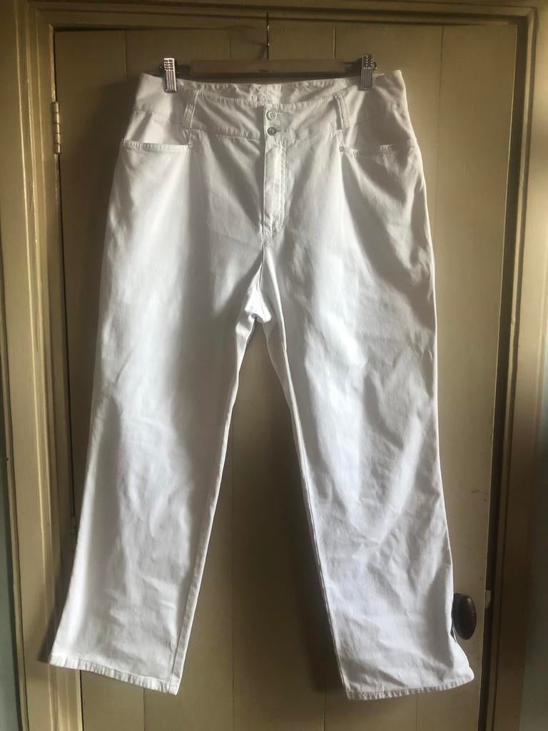 Witte ROSNER broek, el. katoen, als nw. Model Naomi, mt. 46., Kleding | Dames, Broeken en Pantalons, Wit, Maat 46/48 (XL) of groter