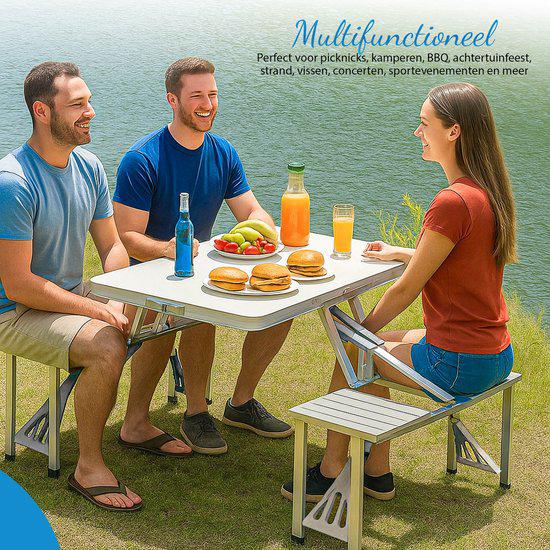 Picknicktafel inklapbaar lichtgewicht, Tuin en Terras, Picknicktafels, Verzenden, Aluminium, Zo goed als nieuw, Inklapbaar