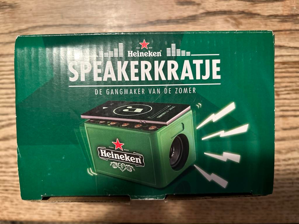 Heineken bier muziek mini Speakerkratje met orignele doos, Overige merken, Overige typen, Ophalen of Verzenden, Zo goed als nieuw