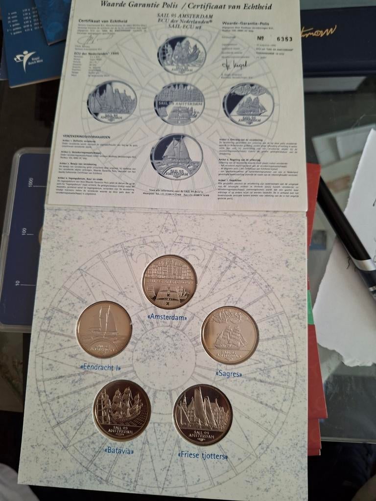 SAIL '95 Amsterdam ECU Set - Certificaat van Echtheid, Ophalen of Verzenden, Overige waardes, Setje