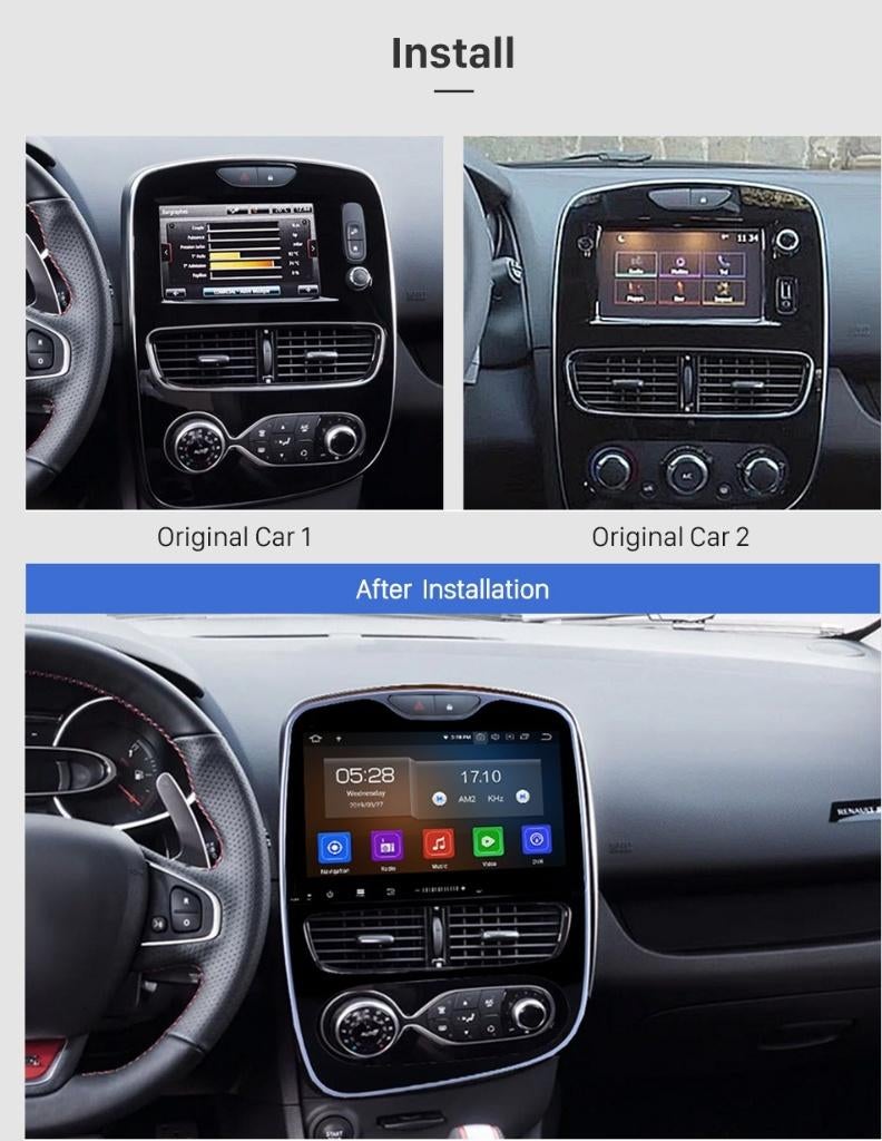 Renault Clio navigatie 2017-2019 android 15 apple carplay