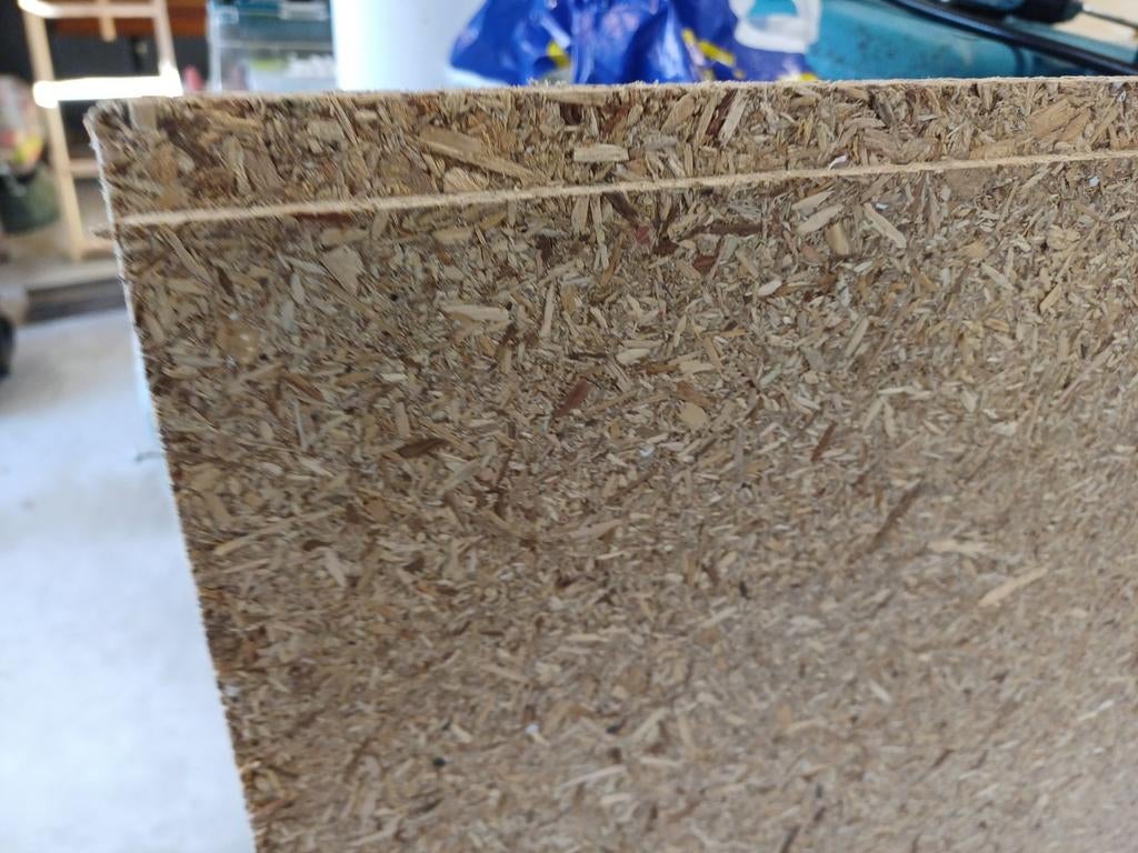 OSB plaat 122x244 cm, 18 mm dik, messing en groef, Ophalen